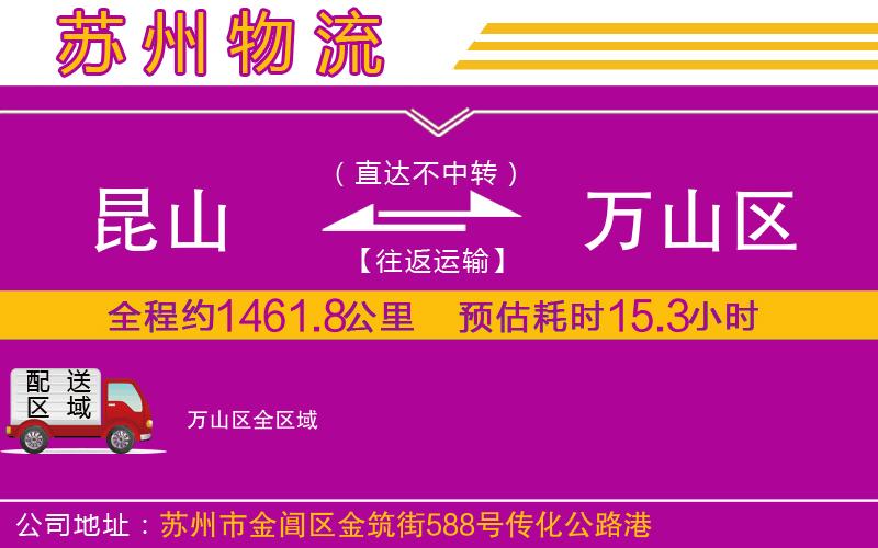 昆山到萬(wàn)山區(qū)物流公司