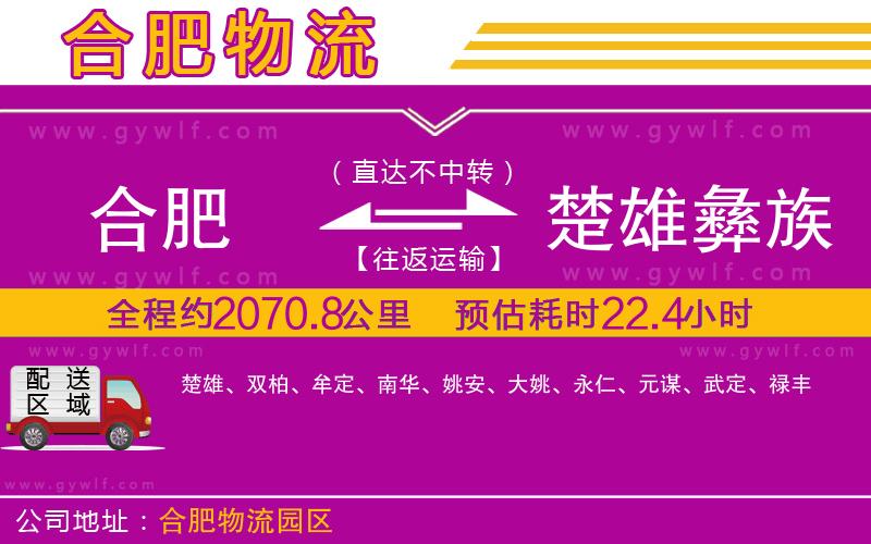 合肥到楚雄彝族自治州物流公司