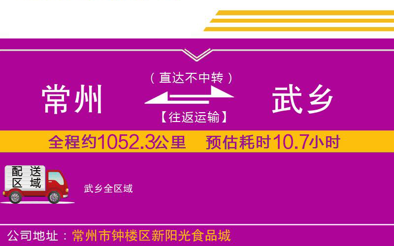 常州到武鄉(xiāng)物流公司