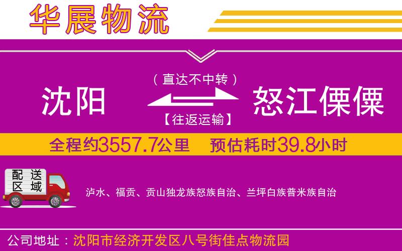 沈陽(yáng)到怒江傈僳族自治州物流公司