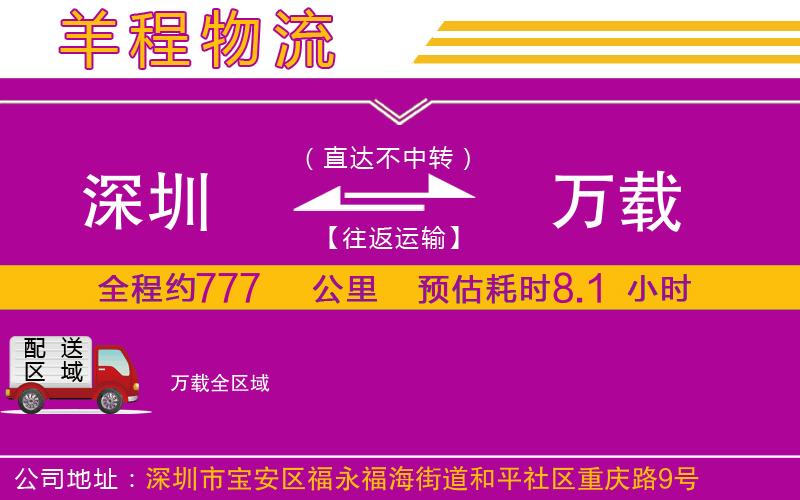 深圳到萬(wàn)載物流公司