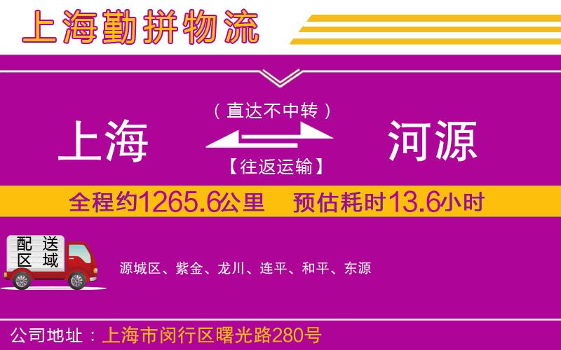 上海到河源貨運公司