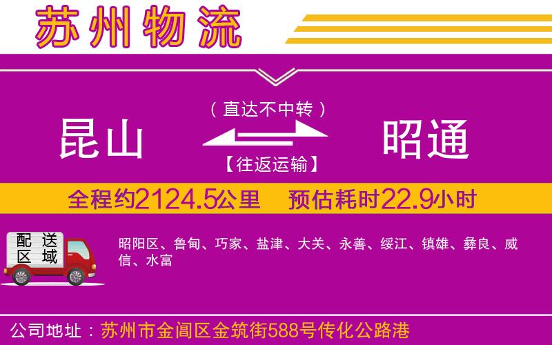 昆山到昭通物流公司