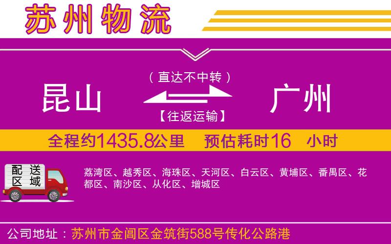 昆山到廣州物流公司