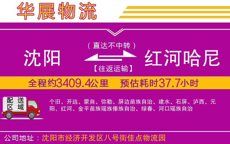 沈陽到紅河哈尼族彝族自治州物流公司