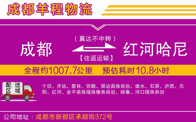 成都到紅河哈尼族彝族自治州貨運(yùn)公司