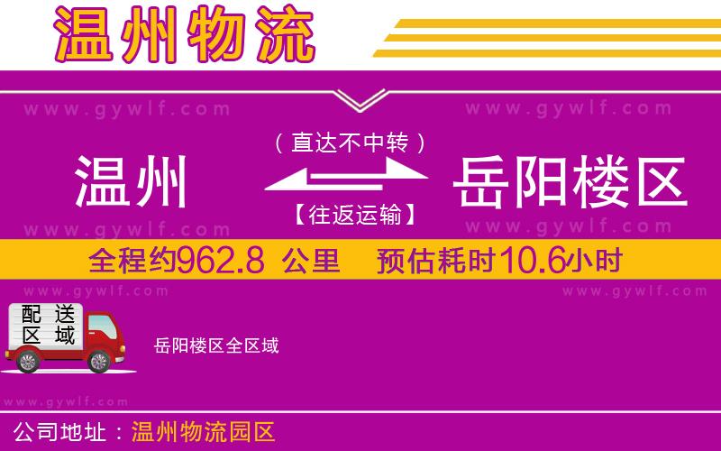 溫州到岳陽樓區(qū)物流公司