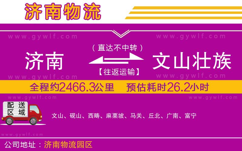濟南到文山壯族苗族自治州物流公司