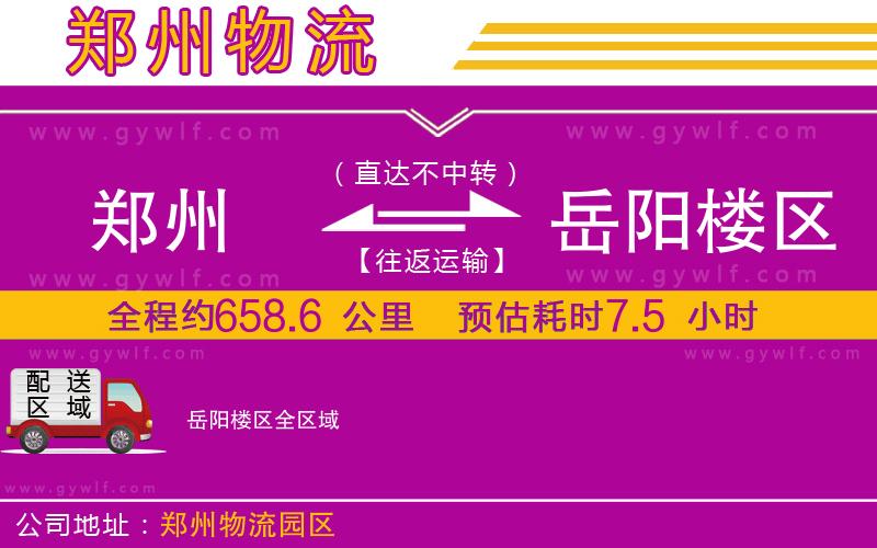鄭州到岳陽(yáng)樓區(qū)物流公司