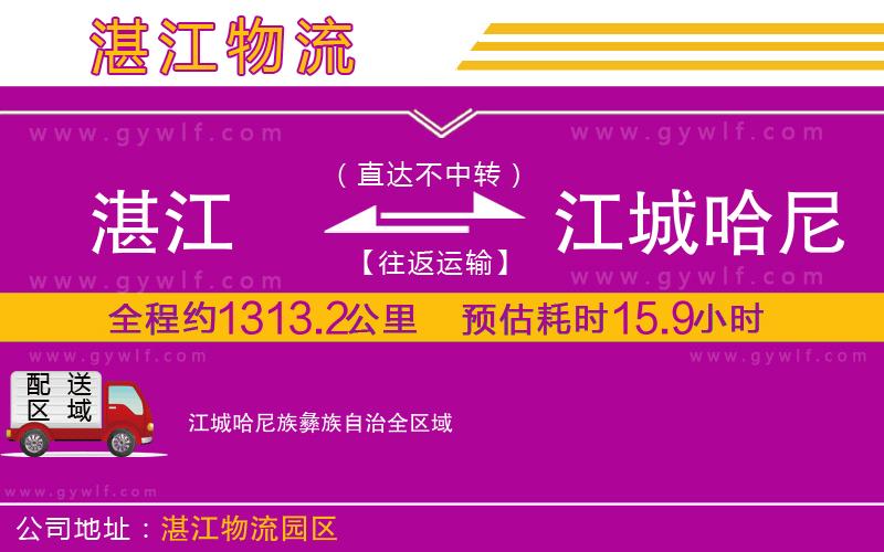 湛江到江城哈尼族彝族自治物流公司
