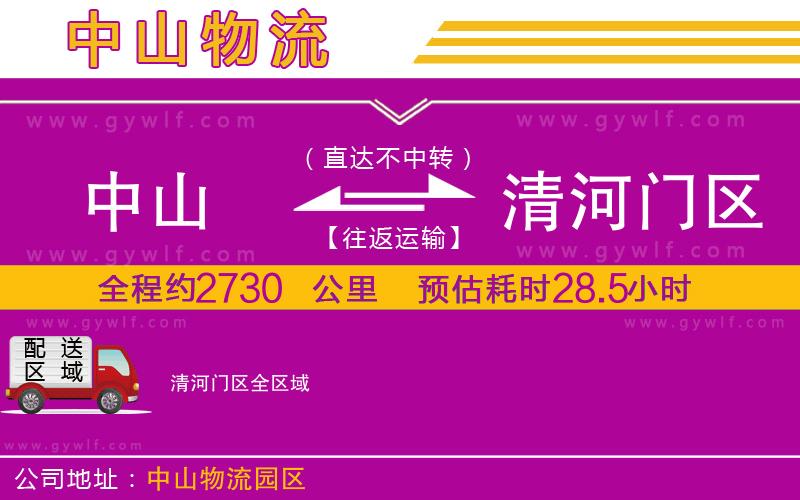 中山到清河門(mén)區(qū)物流公司