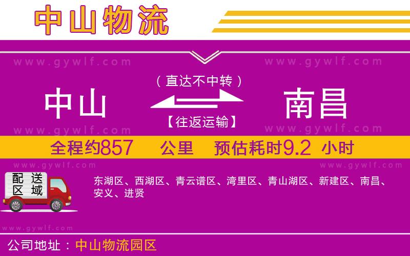 中山到南昌物流公司