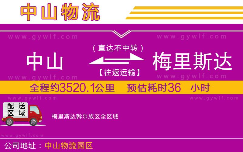 中山到梅里斯達(dá)斡爾族區(qū)物流公司