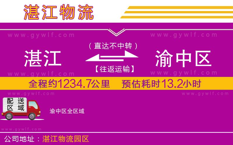 湛江到渝中區(qū)物流公司