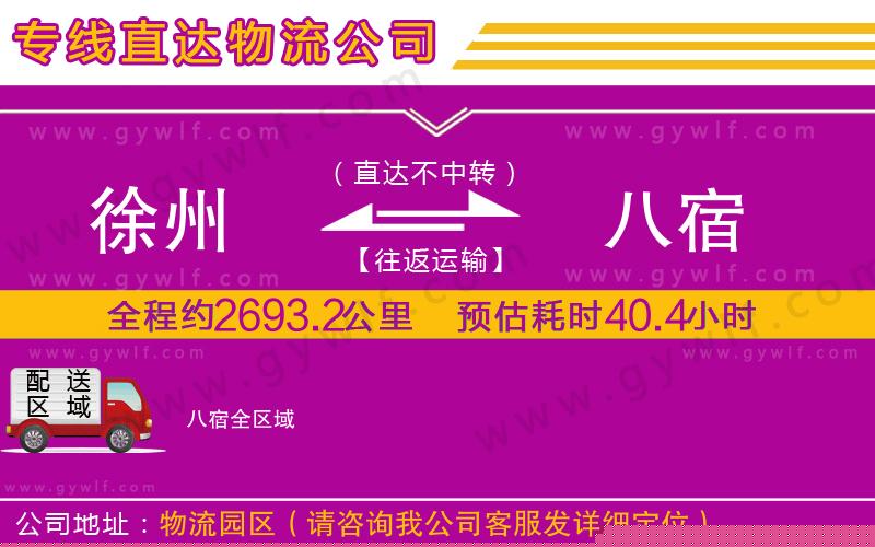 徐州到八宿物流公司