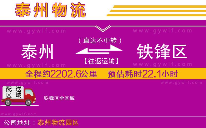 泰州到鐵鋒區(qū)物流公司