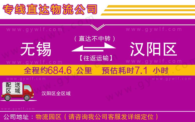 無(wú)錫到漢陽(yáng)區(qū)物流公司