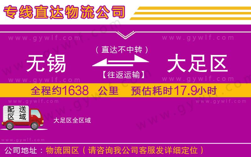 無錫到大足區(qū)物流公司