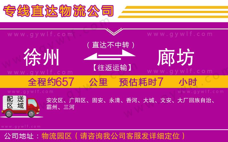 徐州到廊坊物流公司