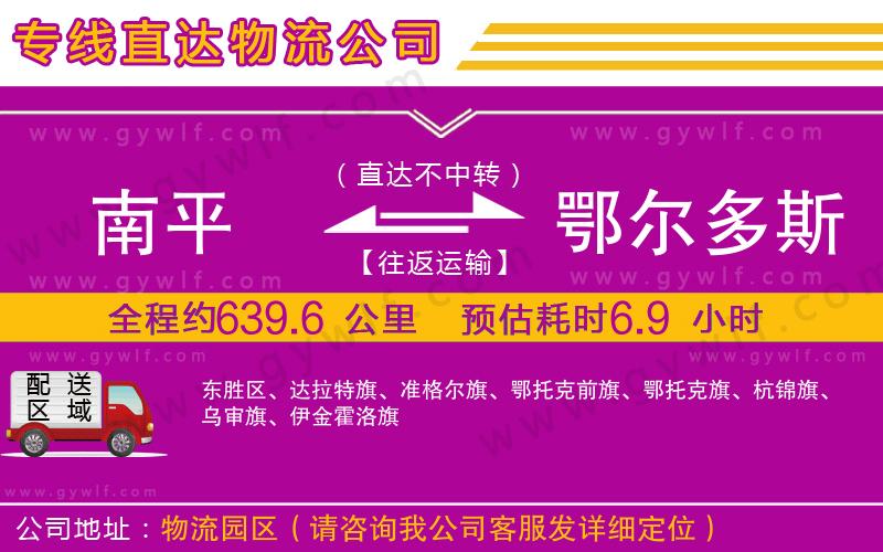 南平到鄂爾多斯物流公司