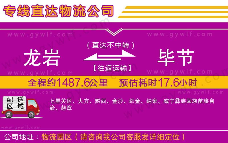 龍巖到畢節(jié)物流公司