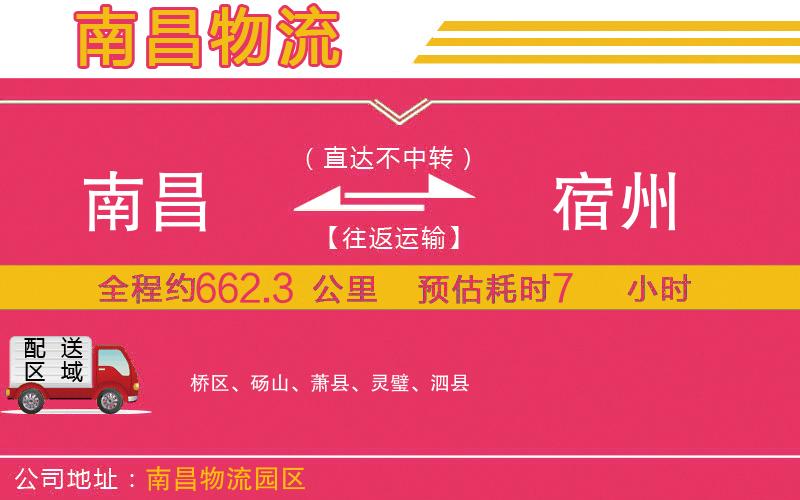 南昌到宿州物流公司