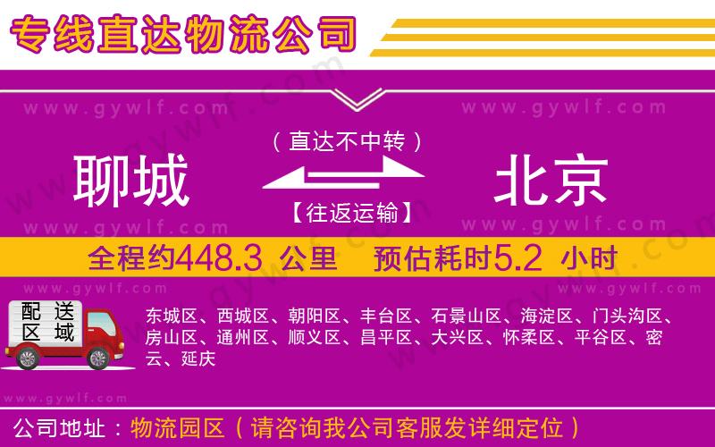 聊城到北京物流公司