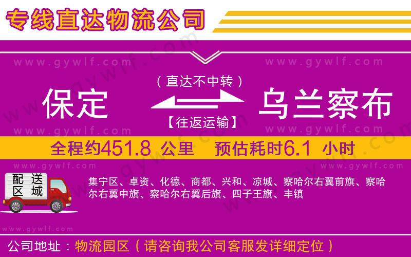 保定到烏蘭察布物流公司