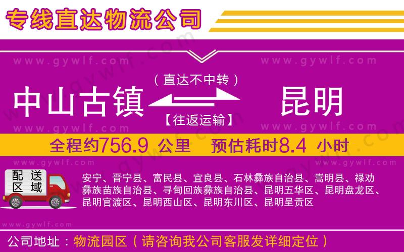 中山古鎮(zhèn)到昆明物流公司