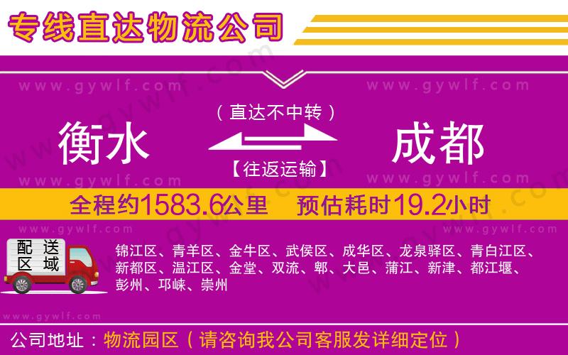 衡水到成都物流公司