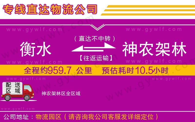 衡水到神農(nóng)架林區(qū)物流公司