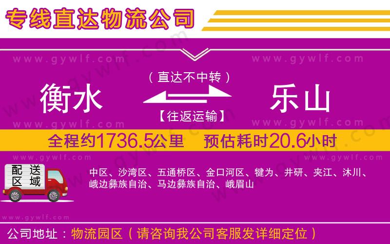 衡水到樂山物流公司