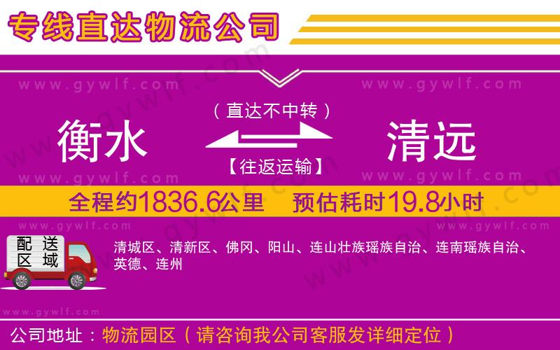 衡水到清遠物流公司