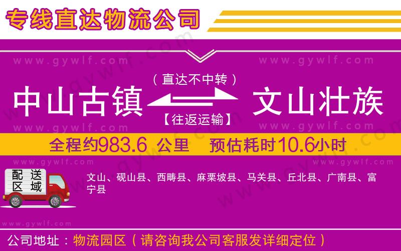 中山古鎮(zhèn)到文山壯族苗族自治州物流公司