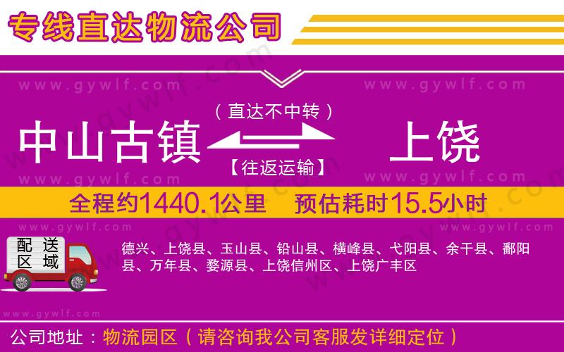 中山古鎮(zhèn)到上饒物流公司