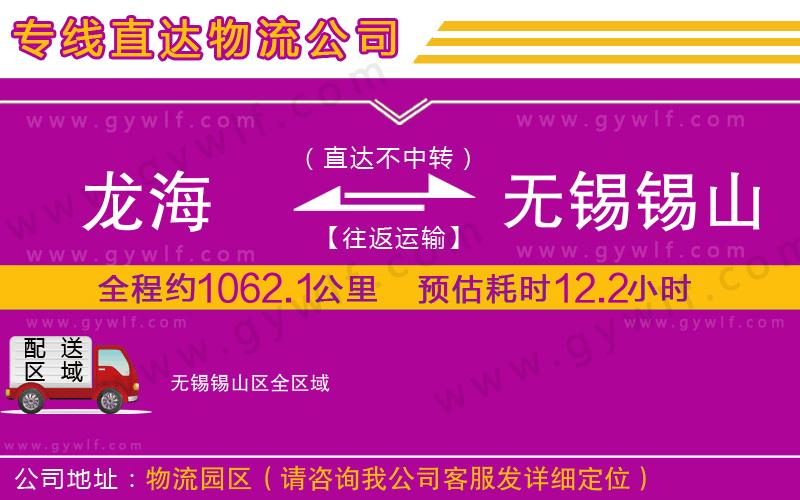 龍海到無錫錫山區(qū)物流公司