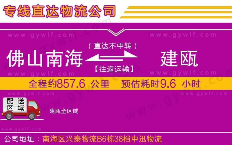 佛山南海到建甌物流公司