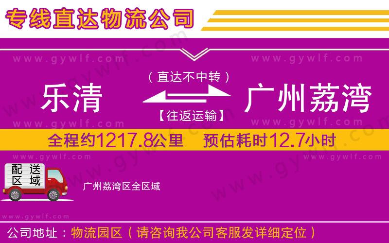 樂(lè)清到廣州荔灣區(qū)物流公司
