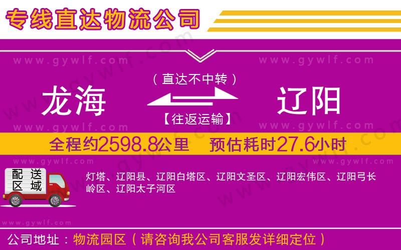 龍海到遼陽物流公司