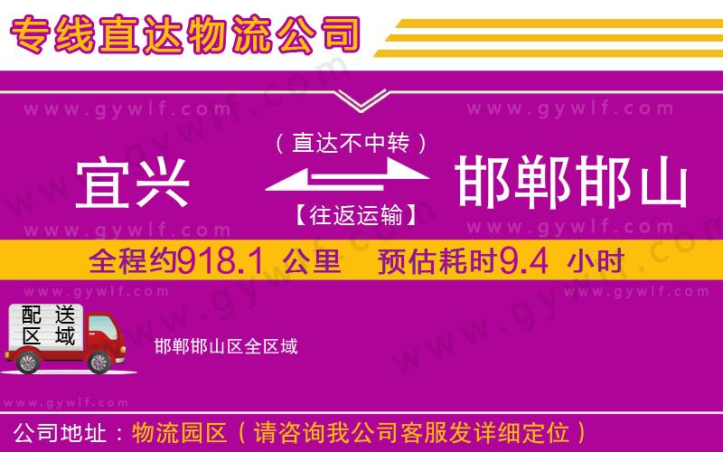 宜興到邯鄲邯山區(qū)物流公司