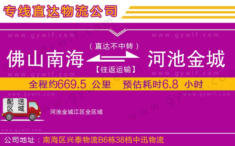 佛山南海到河池金城江區(qū)物流公司