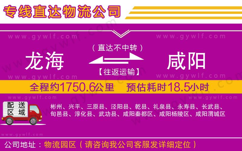 龍海到咸陽(yáng)物流公司