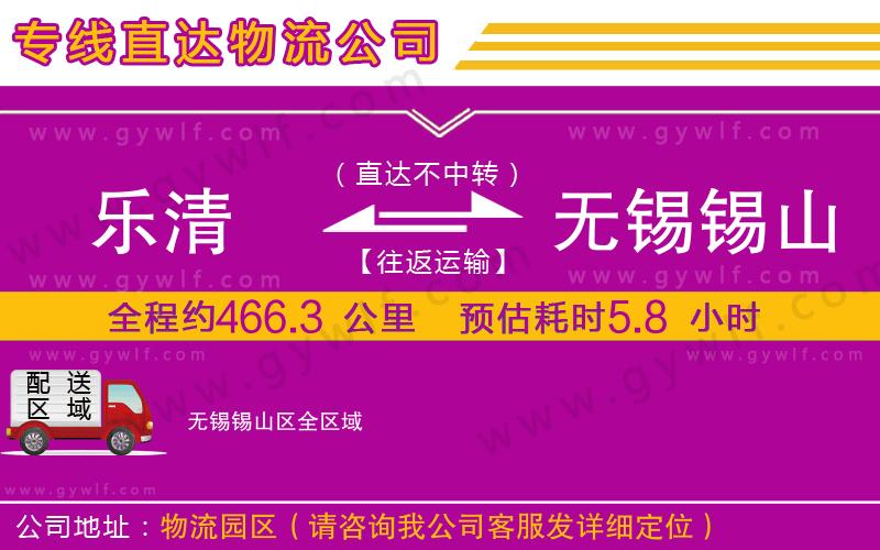 樂清到無錫錫山區(qū)物流公司