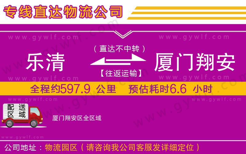 樂清到廈門翔安區(qū)物流公司