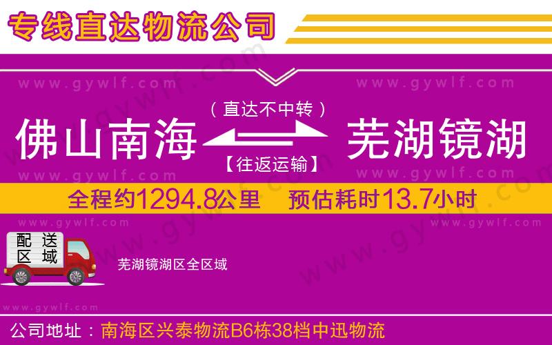 佛山南海到蕪湖鏡湖區(qū)物流公司