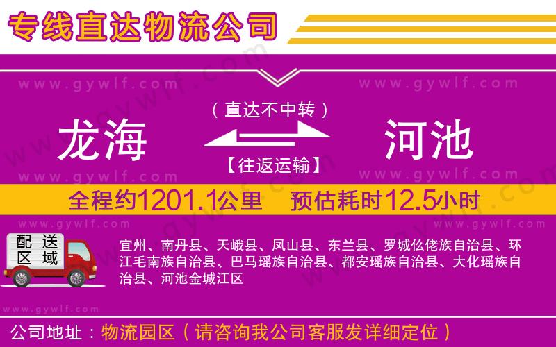 龍海到河池物流公司