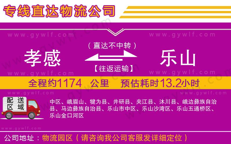 孝感到樂(lè)山物流公司