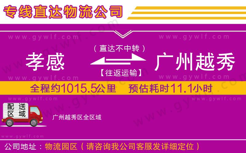 孝感到廣州越秀區(qū)物流公司