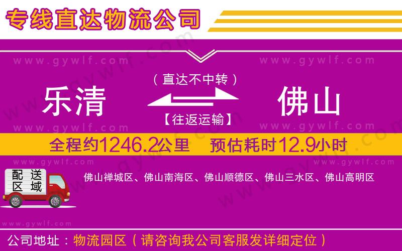 樂清到佛山物流公司