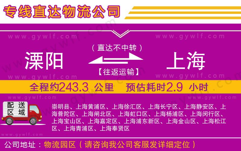 溧陽到上海物流公司